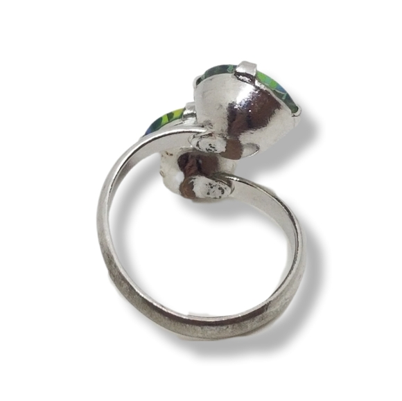 SARAH COVENTRY 1971 "OVER THE RAINBOW" WATERMELON HELLIOTROPE GLASS STONE RING - Picture 7 of 7